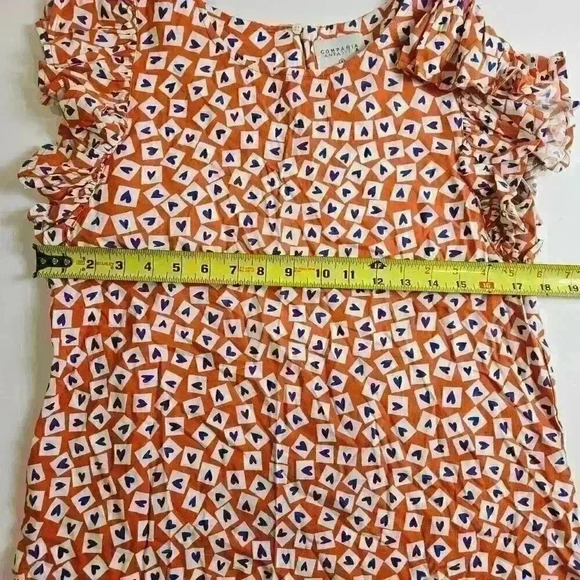 Compania Fantastica Skirt and Top Women's Small Orange Purple Ruffle Cap Sleeve - Picture 7 of 11